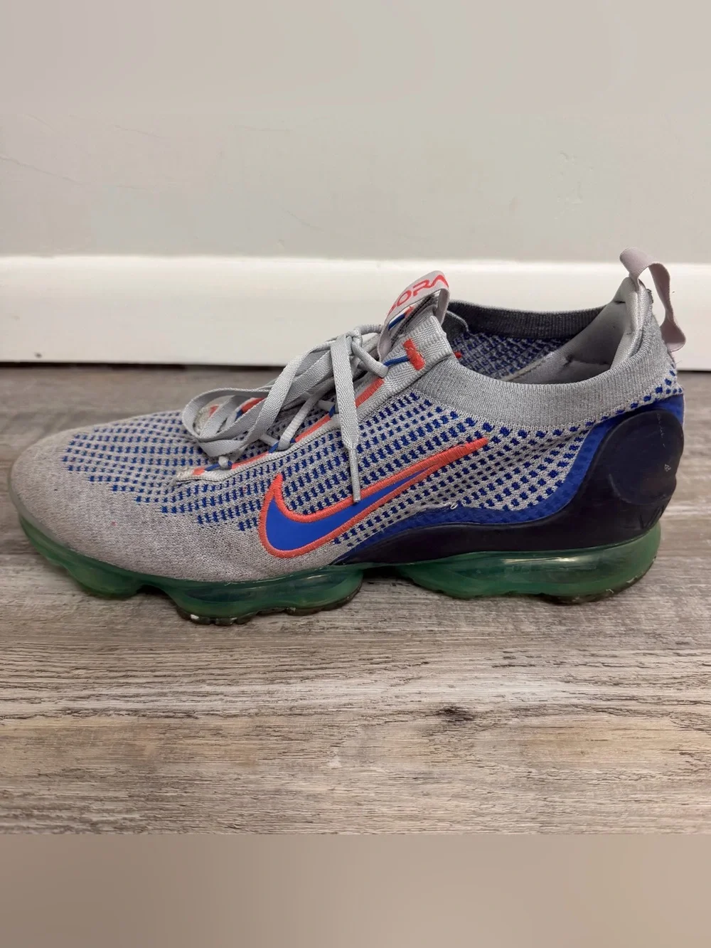 Nike Air Vapor Max Flyknit Wolf Grey Med Blue Mens Trainers Size 11.5 like NEW🔥